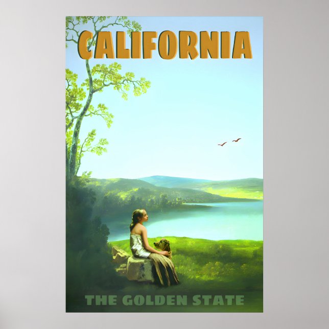 California Golden State Retro Travel Poster Young (Vorne)