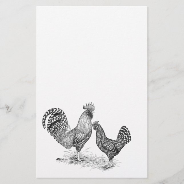 California Gray Rooster und Hen Briefpapier (Vorderseite)