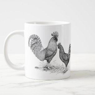 California Gray Rooster und Hen Jumbo-Tasse