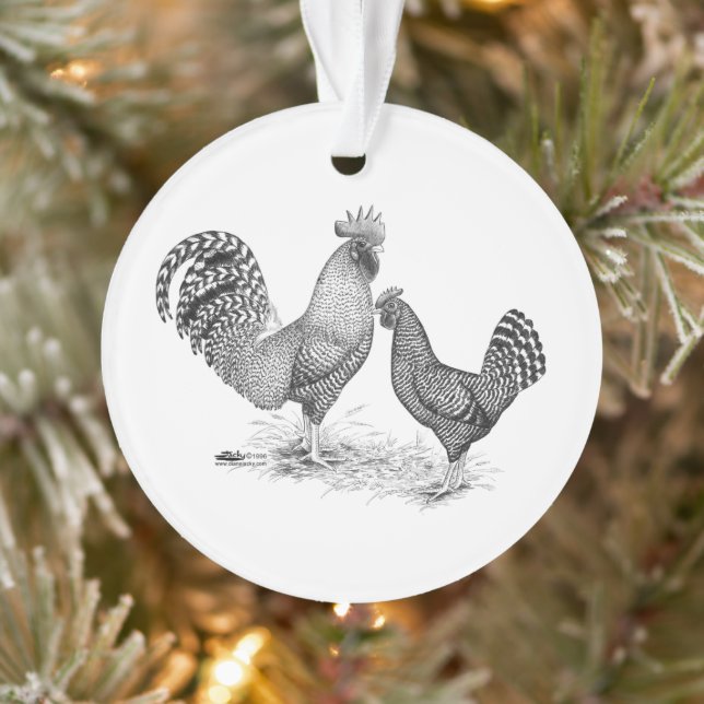 California Gray Rooster und Hen Ornament (Baum)