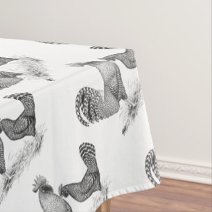 California Gray Rooster und Hen Tischdecke