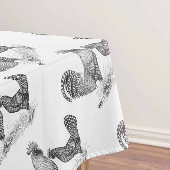 California Gray Rooster und Hen Tischdecke (Beispiel)