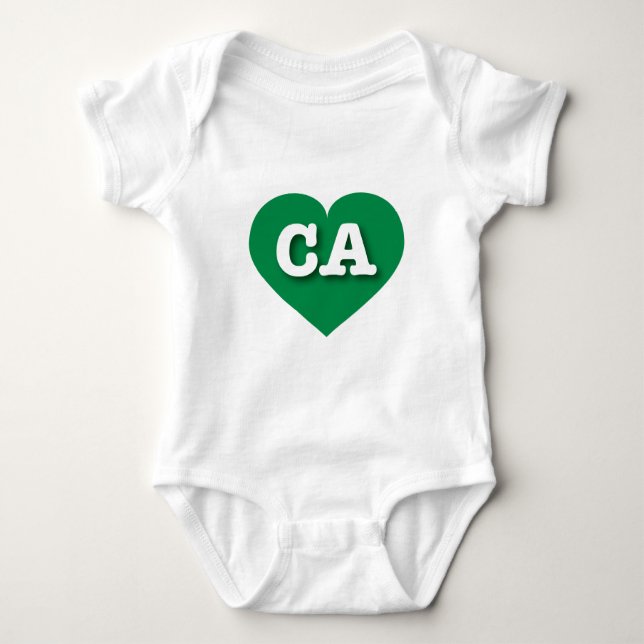 California Green Heart - I Liebe CA Baby Strampler (Vorderseite)
