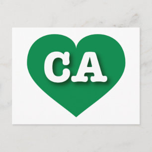 California Green Heart - I Liebe CA Postkarte