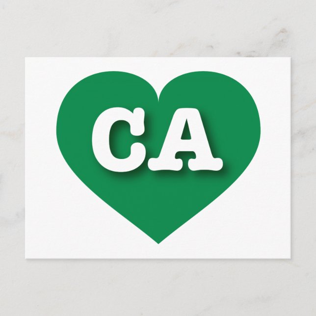 California Green Heart - I Liebe CA Postkarte (Vorderseite)