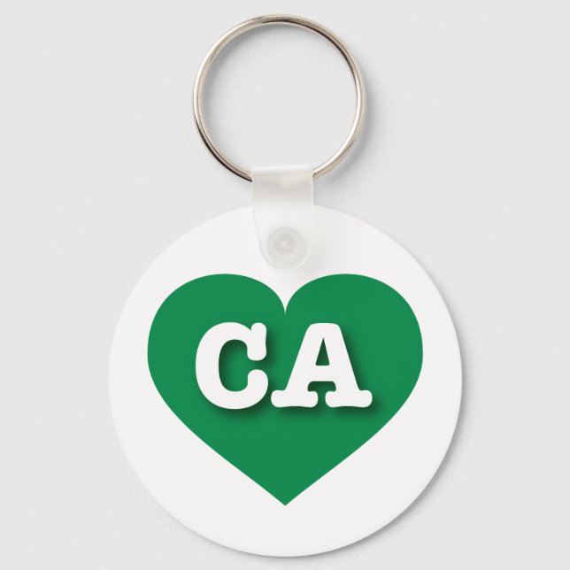 California Green Heart - I Liebe CA Schlüsselanhänger (Vorderseite)