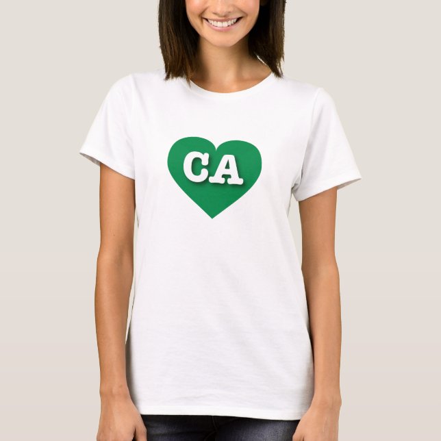 California Green Heart - I Liebe CA T-Shirt (Vorderseite)