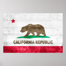 California Grunge Staat Flach Poster