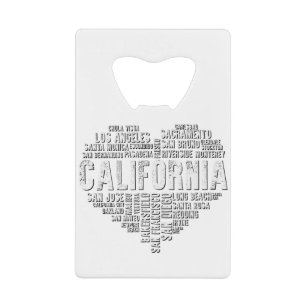 California Heart Liebe LA San Francisco San Diego  Geldbeutel Flaschenöffner