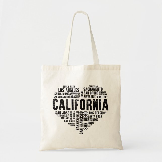 California Heart Liebe LA San Francisco San Diego Tragetasche (Vorne)