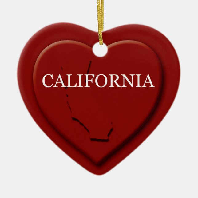 California Heart Map Weihnachtsschmuck (Vorne)