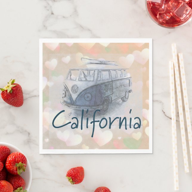 California Heart Paper Napkin Serviette (Beispiel)