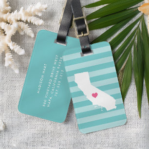 California Heart Zuhause Staat Gepäckanhänger