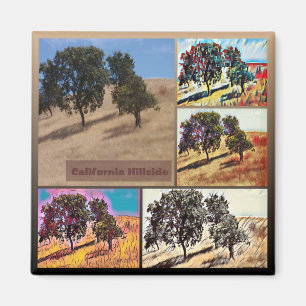 California Hillside Abstrakt Foto Collage 9979 Magnet