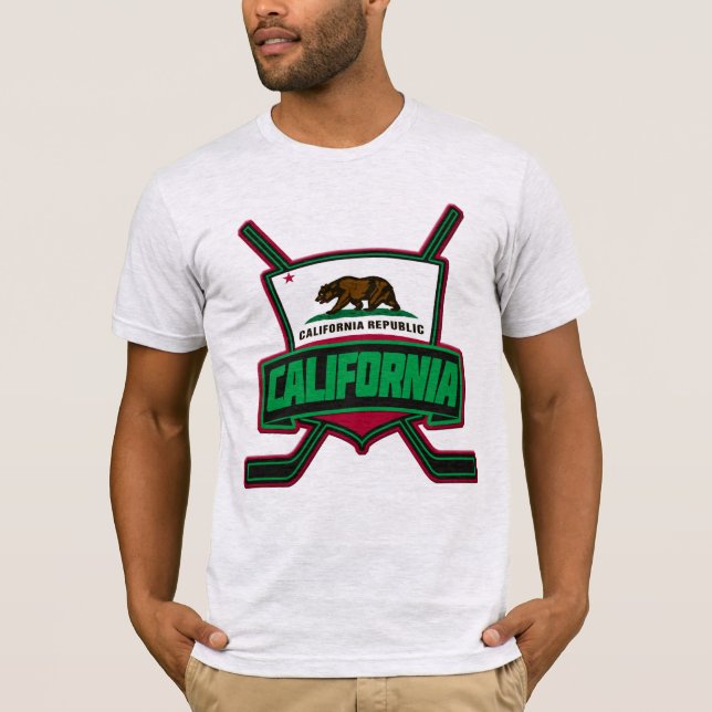 California Hockey-Logo mit Name und Nummer T-Shirt (Vorderseite)