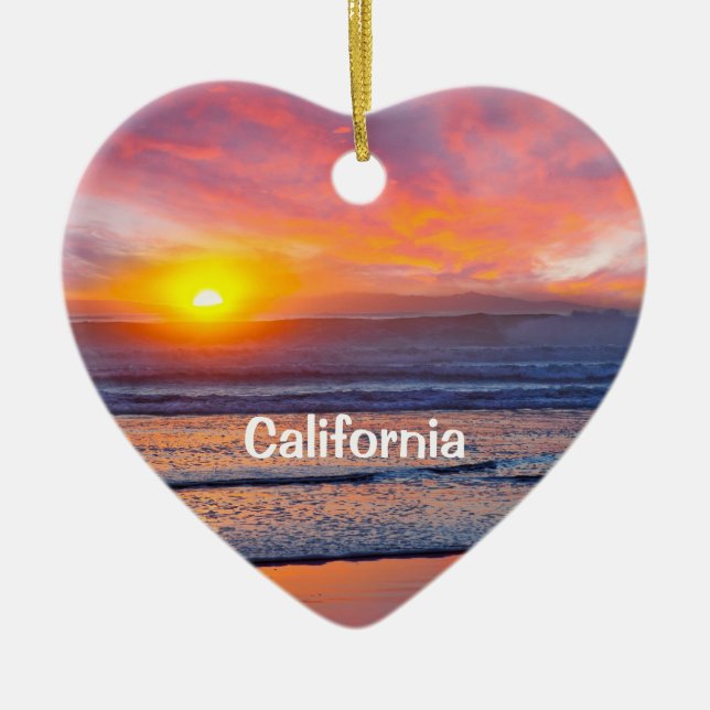 California Holiday Heart Keramikornament (Vorne)