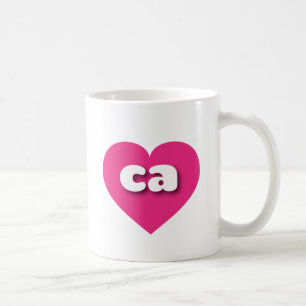 California hot pink heart - I Liebe ca Kaffeetasse