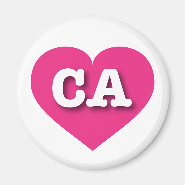 California Hot Pink Heart - I Liebe CA Magnet (Vorne)