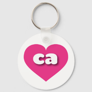 California hot pink heart - I Liebe ca Schlüsselanhänger
