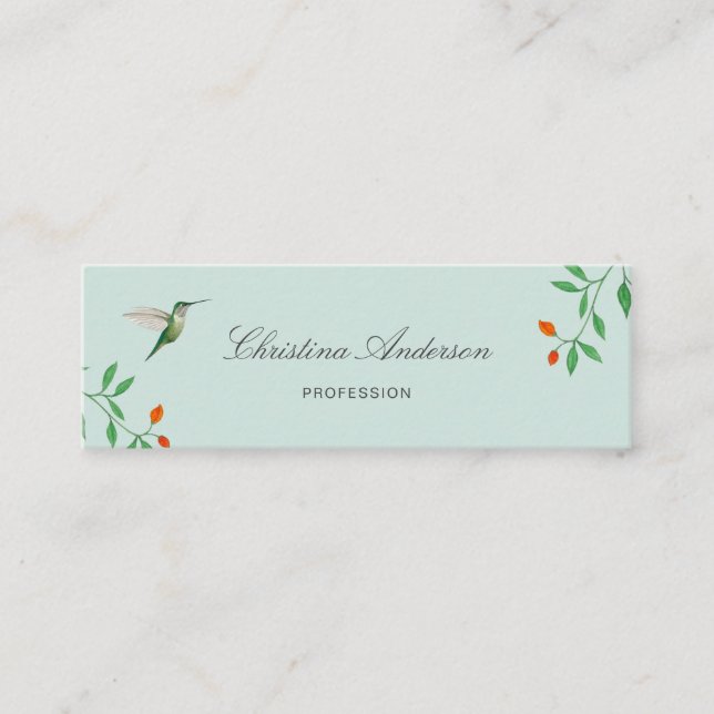 California Hummingbird  Business Card Mini Visitenkarte (Vorderseite)