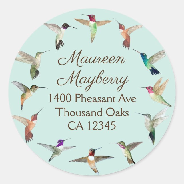 California Hummingbirds Classic Round Sticker (Vorderseite)