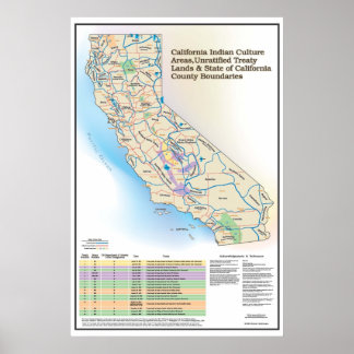 California Indian Culture Areas - Karte Poster