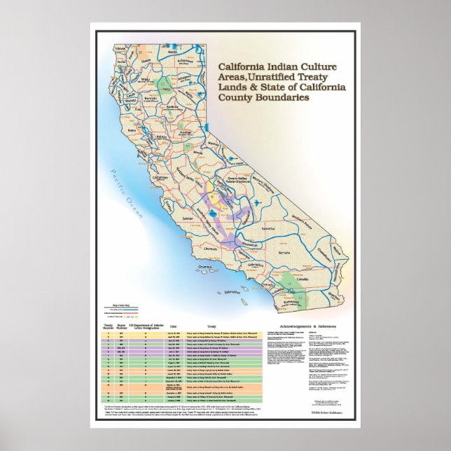 California Indian Culture Areas - Karte Poster (Vorne)