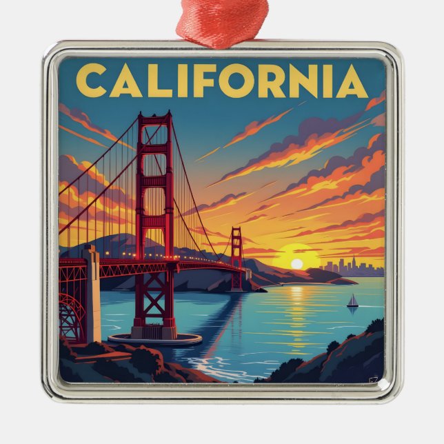 California Keepsake | The Golden Gate Bridge  Ornament Aus Metall (Vorne)