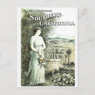California Land Sunshine Vintage Postkarte