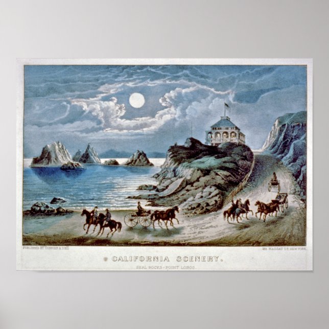California-Landschaft: Siegel Rocks-Point Lobos Poster (Vorne)