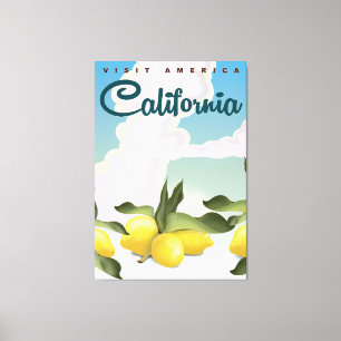 California Lemons Vintage Reisedruck. Leinwanddruck
