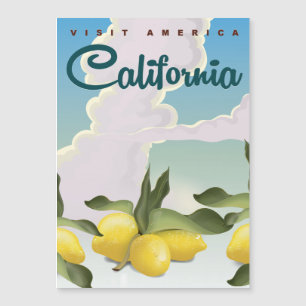 California Lemons Vintage Reisedruck. Magnetkarte
