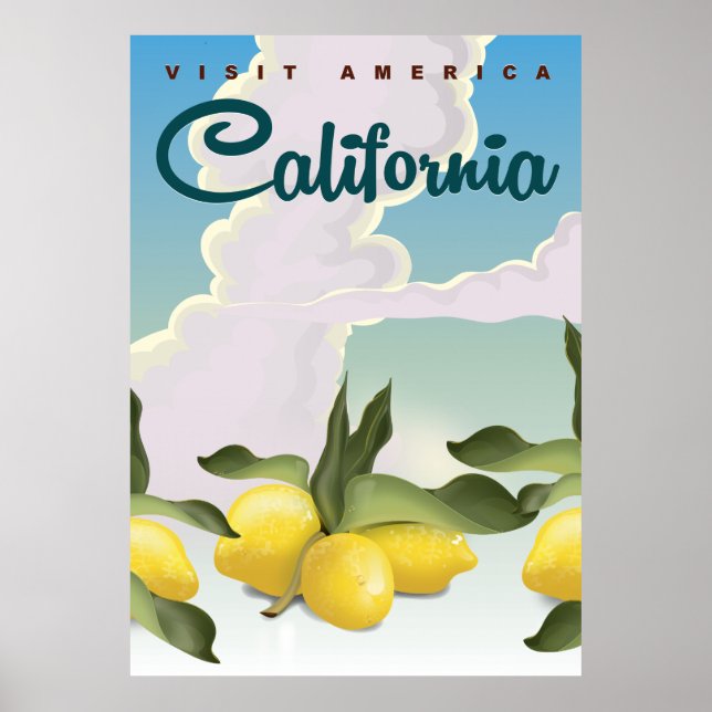 California Lemons Vintage Reisedruck. Poster (Vorne)