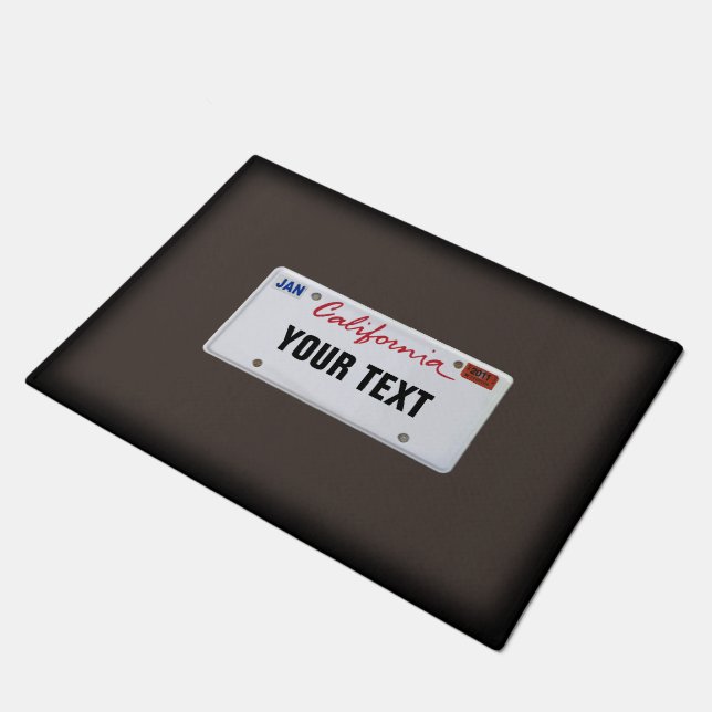 California License Plate (anpassbar) Fußmatte (Schrägansicht)