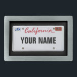 California License Plate (anpassbar) Rechteckige Gürtelschnalle<br><div class="desc">Bitte geben Sie Ihren Namen oder Ihren Text ein</div>
