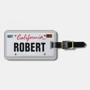California License Plate mit Ihrem Namen Gepäckanhänger