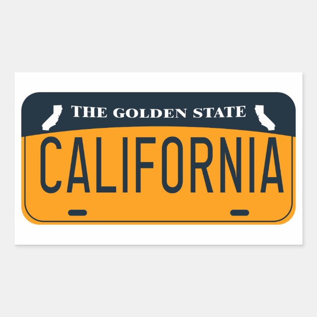 California License Plate, The Golden Staat Rechteckiger Aufkleber (Vorderseite)