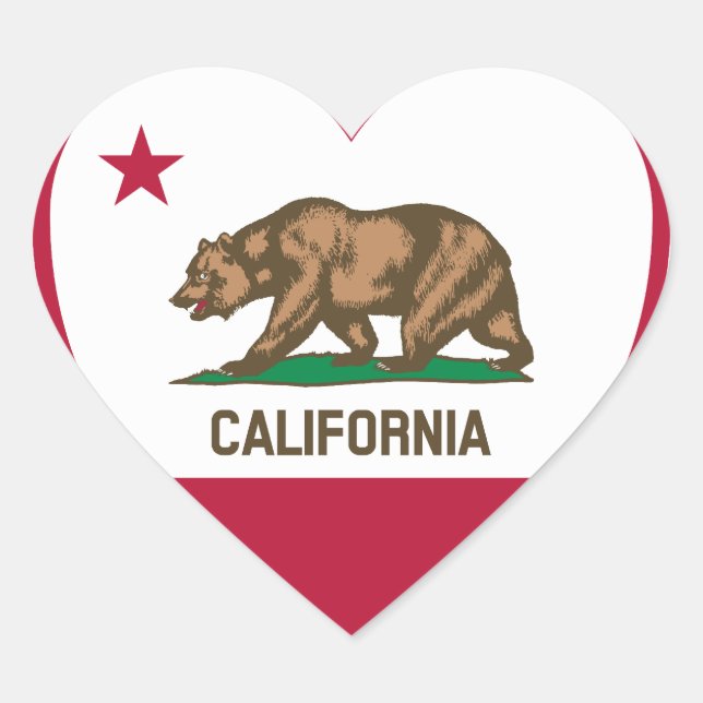 California Liebe - California Flag Herz Herz-Aufkleber (Vorderseite)