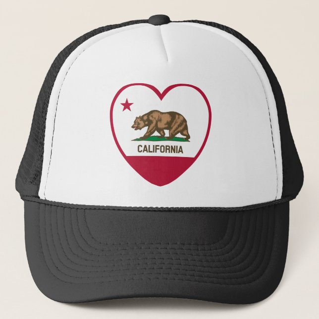 California Liebe - California Flag Herz Truckerkappe (Vorderseite)
