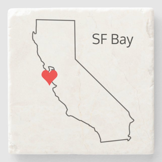 California Liebe Custom Location San Francisco Bay Steinuntersetzer (Vorderseite)