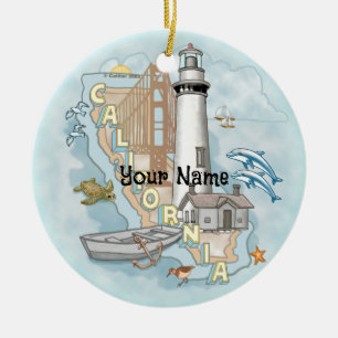 California Lighthouse Keramik Ornament