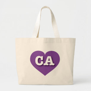 California Lila Heart - I Liebe CA Jumbo Stoffbeutel