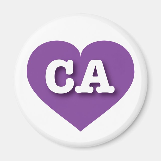 California Lila Heart - I Liebe CA Magnet (Vorne)
