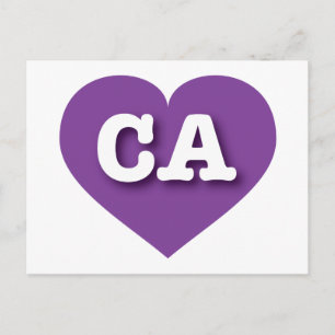 California Lila Heart - I Liebe CA Postkarte