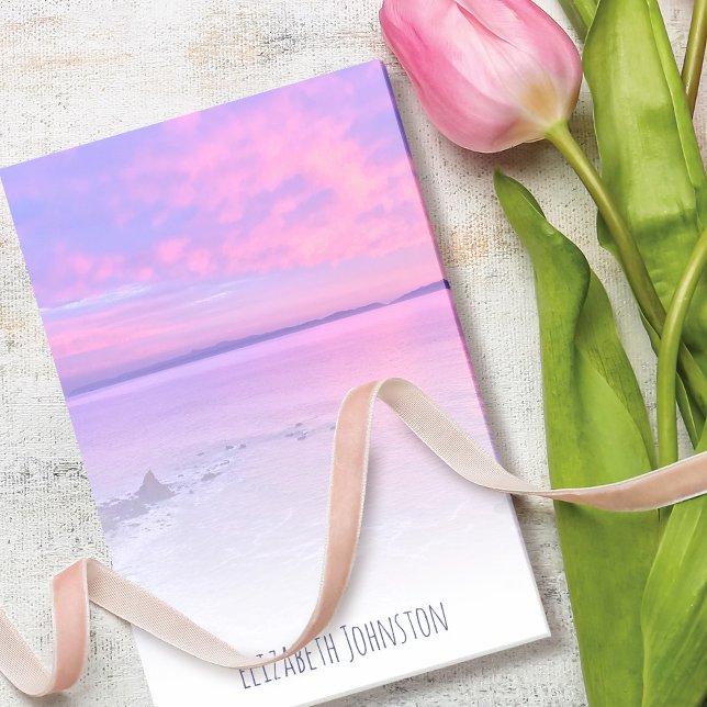 California Lila Pink Beach Sunset Foto Custom Post-it Klebezettel (Von Creator hochgeladen)