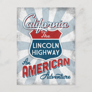 California Lincoln Highway Vintag America Postkarte