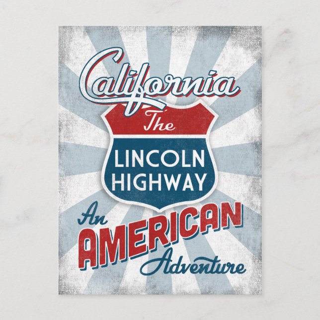 California Lincoln Highway Vintag America Postkarte (Vorderseite)