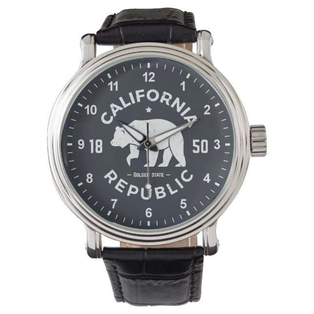California-Logo | Der goldene Staat Armbanduhr (Vorderseite)