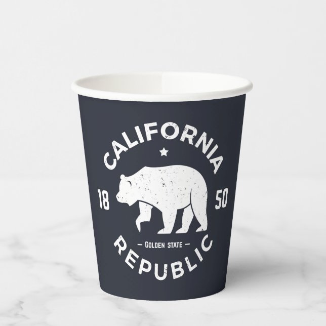 California-Logo | Der goldene Staat Pappbecher (Links)