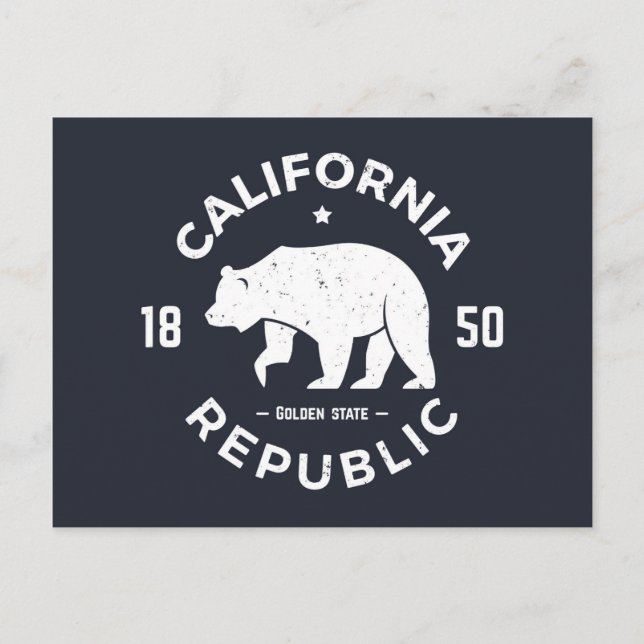 California-Logo | Der goldene Staat Postkarte (Vorderseite)